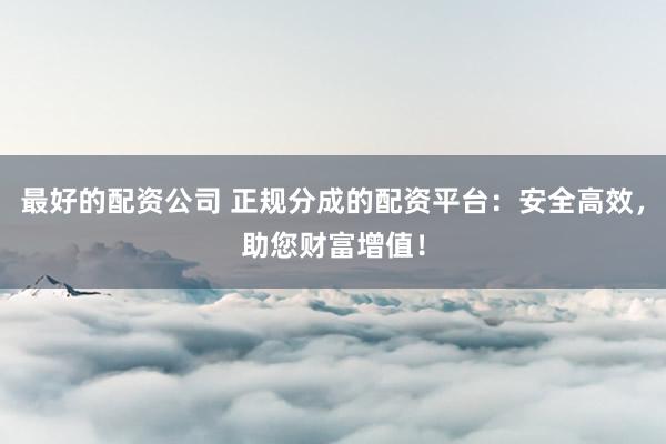 最好的配资公司 正规分成的配资平台：安全高效，助您财富增值！
