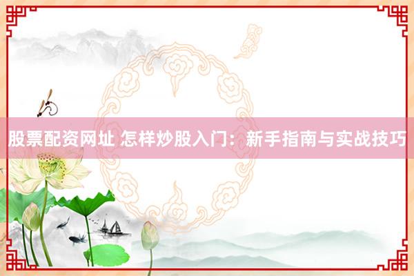 股票配资网址 怎样炒股入门：新手指南与实战技巧