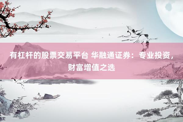 有杠杆的股票交易平台 华融通证券：专业投资，财富增值之选