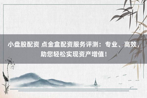 小盘股配资 点金盒配资服务评测：专业、高效，助您轻松实现资产增值！