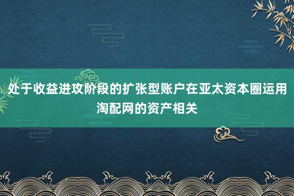 处于收益进攻阶段的扩张型账户在亚太资本圈运用淘配网的资产相关