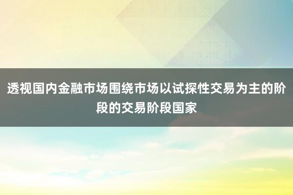 透视国内金融市场围绕市场以试探性交易为主的阶段的交易阶段国家