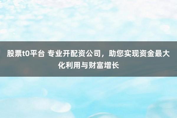 股票t0平台 专业开配资公司,助您实现资金最大化利用与财富增长