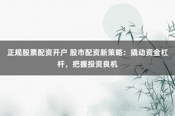 正规股票配资开户 股市配资新策略：撬动资金杠杆，把握投资良机