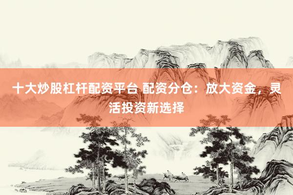 十大炒股杠杆配资平台 配资分仓：放大资金，灵活投资新选择
